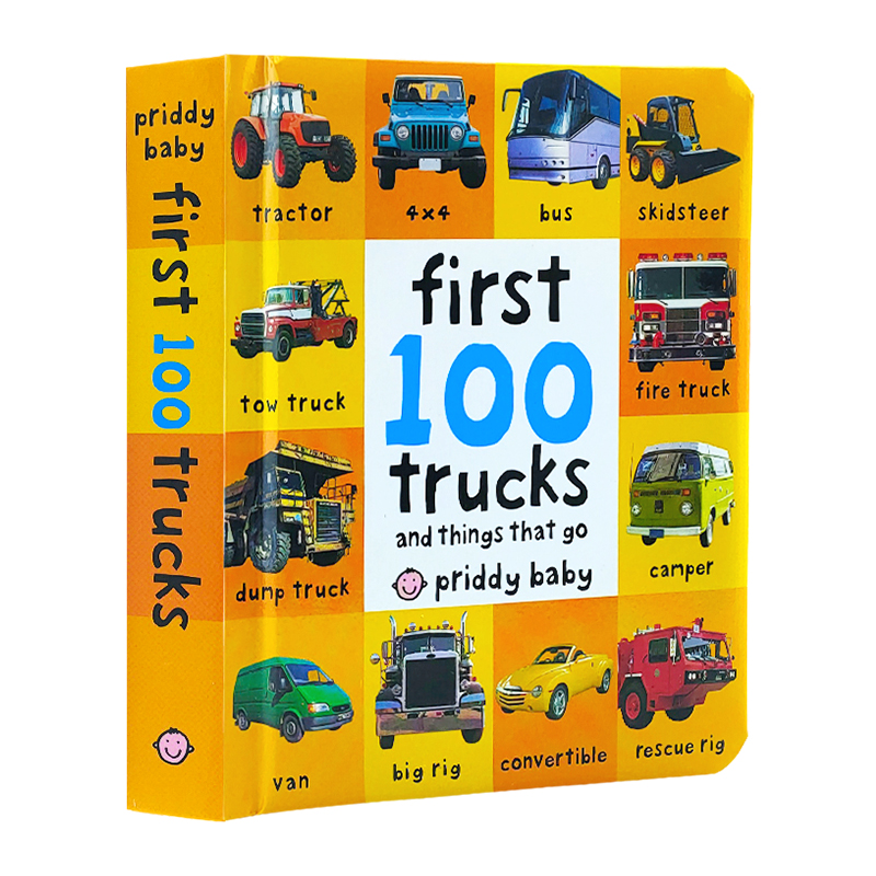 first 100 trucks 启蒙认知100词卡车 精美纸板1-6岁英语启蒙单词书