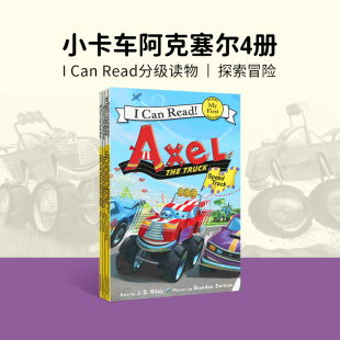 英文原版 小卡车阿克塞尔4册绘本 Beach Truck系列 Road can the first一阶分级读物初阶初级启蒙童书Rocky Axel read Race