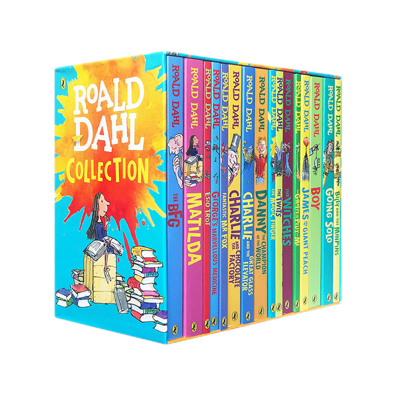 赠音频 英文原版 罗尔德达尔小说全集16册Roald Dahl  查理和巧克力工厂好心眼巨人了不起的狐狸爸爸　英式英语经典章节书桥梁书