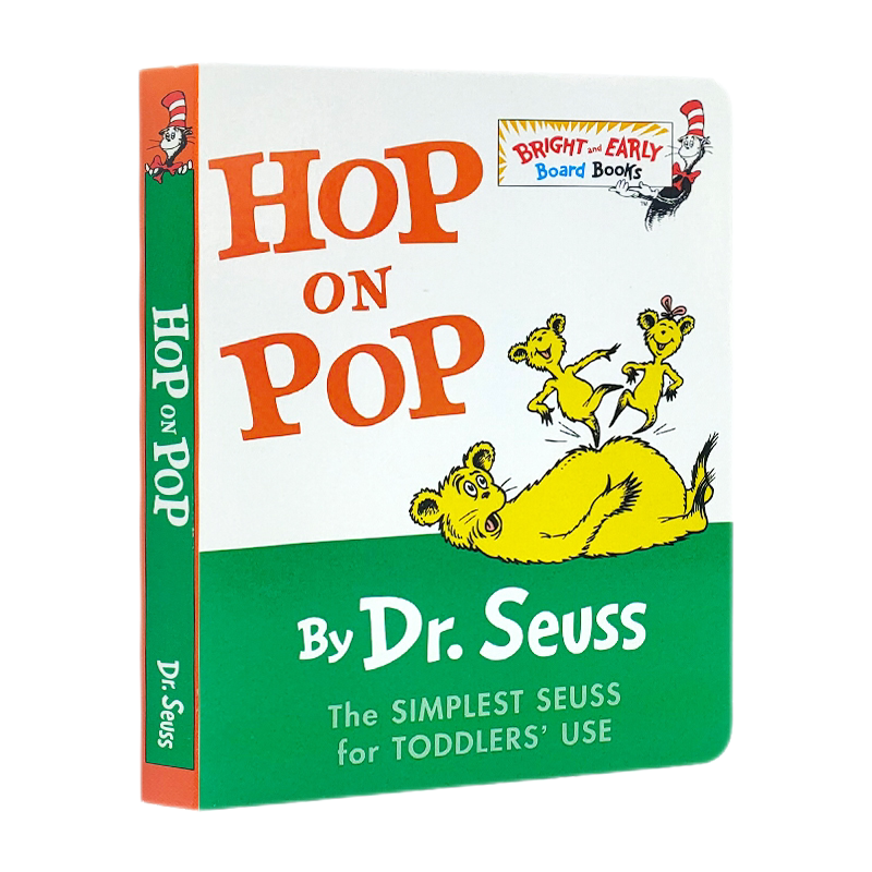 苏斯博士英文原版纸板书 Dr Seuss Hop on Pop 在爸爸身上蹦来跳去 廖彩杏书单原版漫画书英文绘本