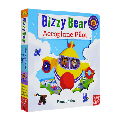 小熊很忙英文原版  Bizzy Bear系列 飞行员 Aeroplane Pilot 纸板活动机关操作书 边玩边学 儿童英语启蒙认知绘本