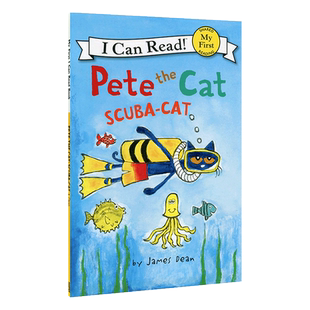 进口英文原版绘本 Pete the Cat: Scuba-Cat I Can Read皮特猫 系列 潜水猫 儿童英语阅读故事书  分级阅读icanread英语绘本