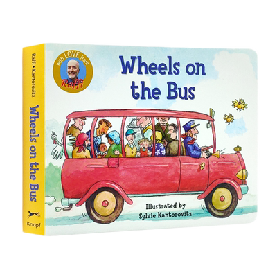 英文原版绘本纸板书 wheels on the bus公车巴士上的轮子Raffi经典儿歌 英语童谣幼儿启蒙撕不烂纸板书正版 学前阅读 2-6岁