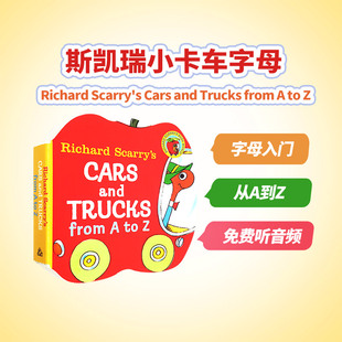 斯凯瑞 绘本 Trucks 小卡车字母纸板书 字母入门从A到Z Cars 赠音频英文原版 from 手掌口袋书正版 Scarry Richard and