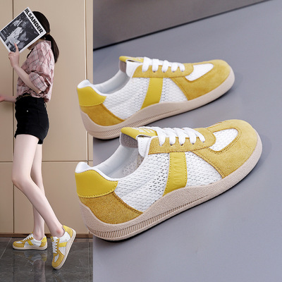网面透气德训鞋女2026夏季平底鞋女复古百搭软底休闲女板鞋NK-102