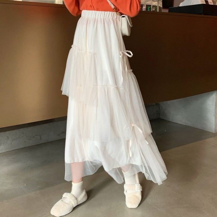 ins超火的半身裙女秋冬百搭高腰很仙蛋糕裙中長款不規則網紗裙潮在類目 女裝/女士精品, 半身裙中 - 來自Buy2taobao.com提供專業的淘寶代購服務