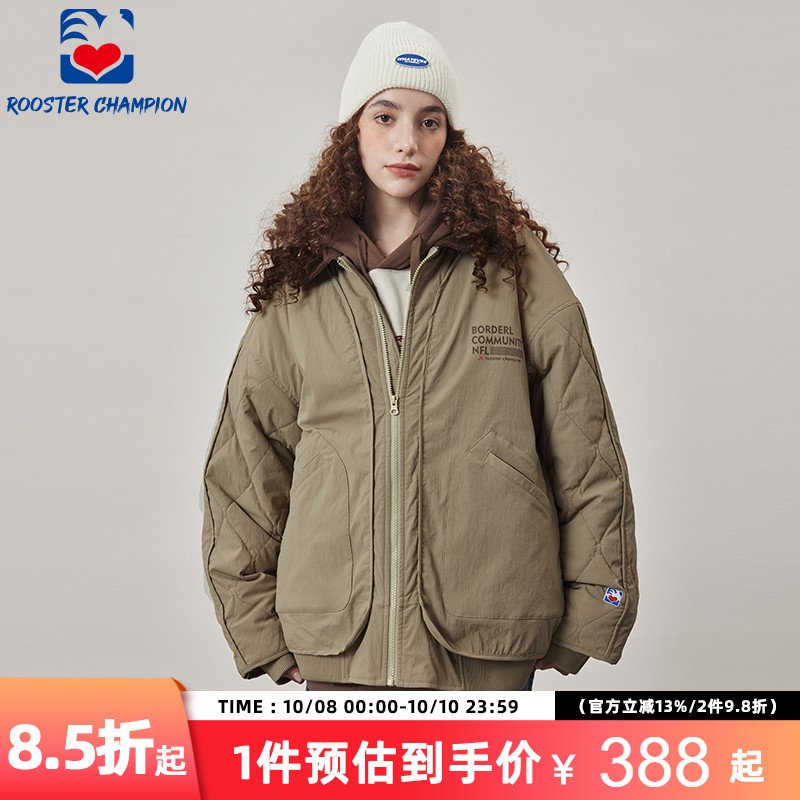 公鸡冠军2024新款深卡其棉服