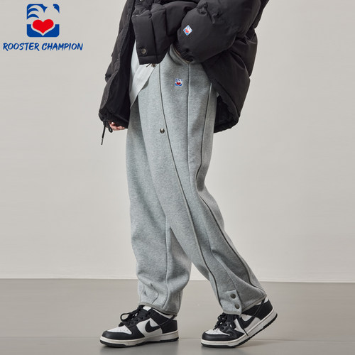 公鸡冠军2024新款灰色卫裤