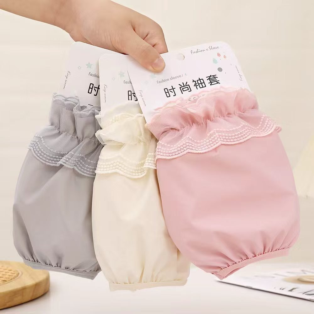秋冬短款防水防油蕾丝护袖