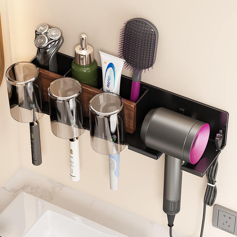 【重磅新品】胡桃木吸盘牙刷架