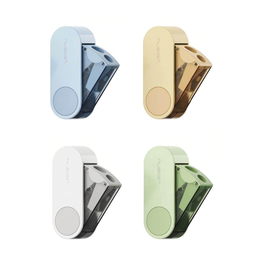 得力双孔卷笔刀小学生专用粗细两用旋转密封门防尘折叠铅笔削笔刀高颜值幼儿园儿童小型便携考试转笔刀卷笔器