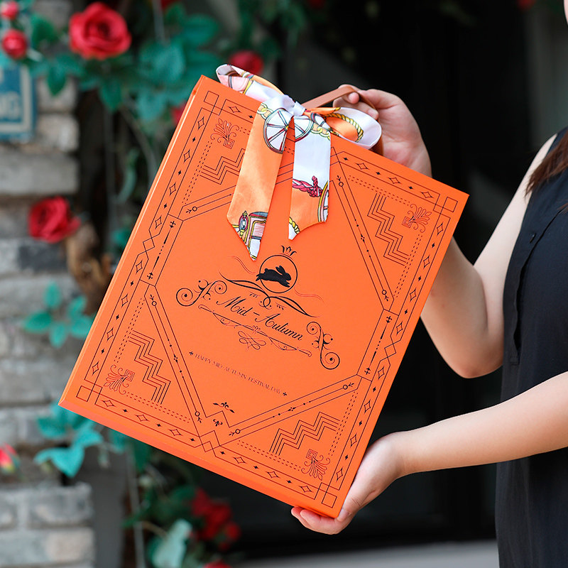 2024古风中秋月饼礼盒包装盒空盒蛋黄酥国潮手提6粒8宫廷月饼硬盒