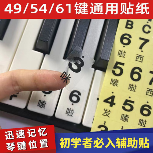 大字简谱495461键电子琴音符贴