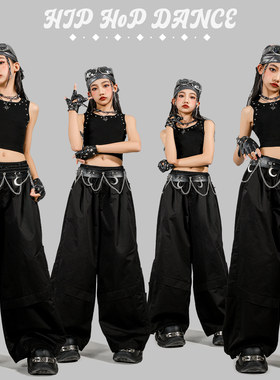女童爵士舞时髦背心jazz表演出服