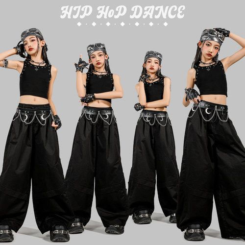 女童jazz时髦背心爵士舞走秀潮服