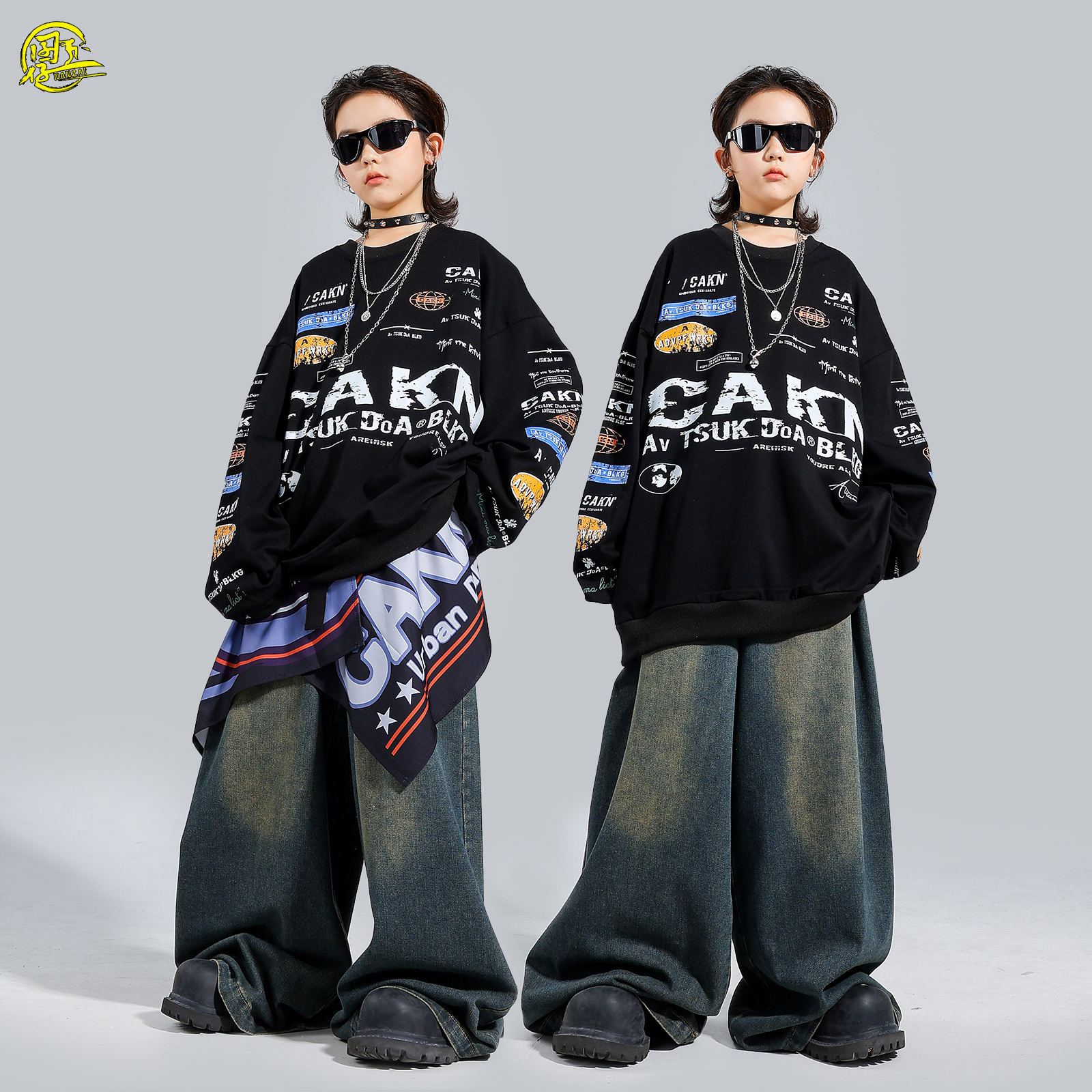 儿童宽松卫衣嘻哈街舞架子鼓潮服