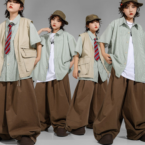 儿童日系衬衫嘻哈hiphop街舞潮服