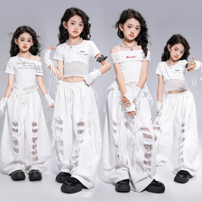 女童甜酷上衣爵士舞现代舞演出服