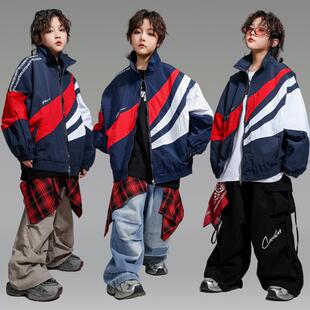 儿童街舞演出服男女童美式酷帅夹克嘻哈hiphop舞蹈练功服运动套装