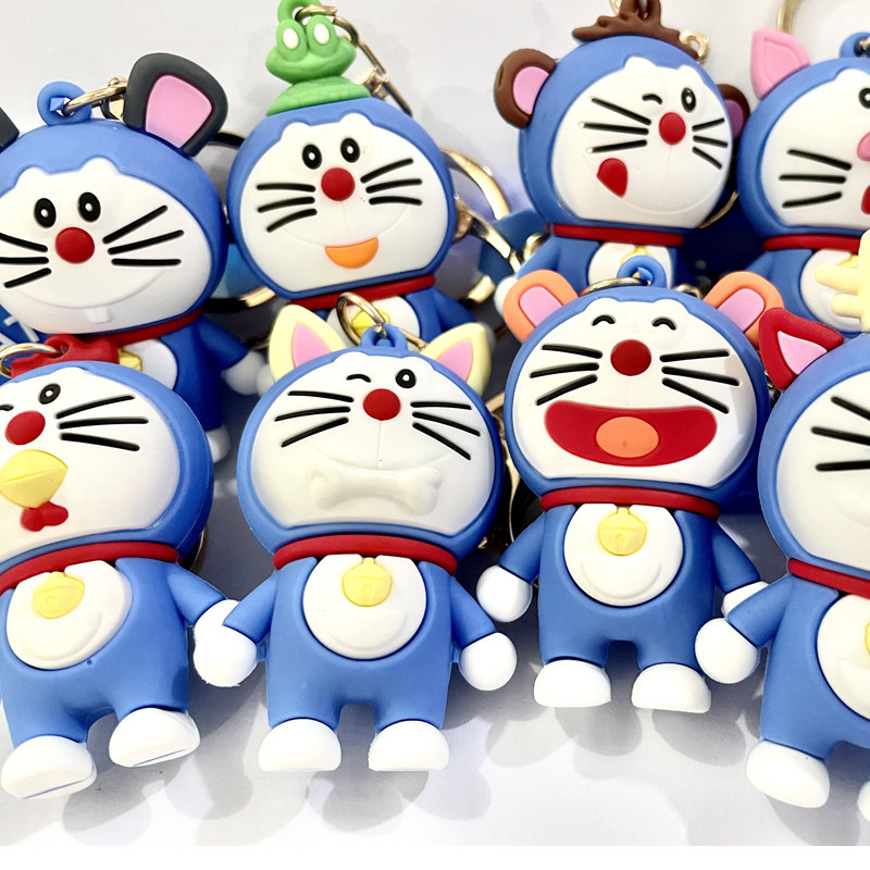 哆啦a梦机器猫蓝胖子钥匙扣女挂件 迷你铃铛可爱叮当猫学生小礼品