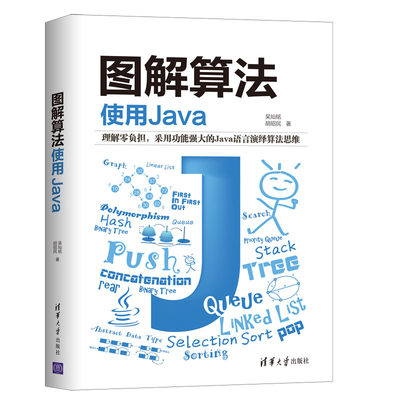 【出版社直供】图解算法 使用Java Java语言程序设计教材书籍 数据结构及其算法入门书 数组结构队列堆栈树结构排序查找常用算法