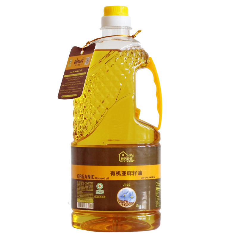 新疆alnuri民光有机亚麻籽油1.5l低温物理压榨一级食用油胡麻油