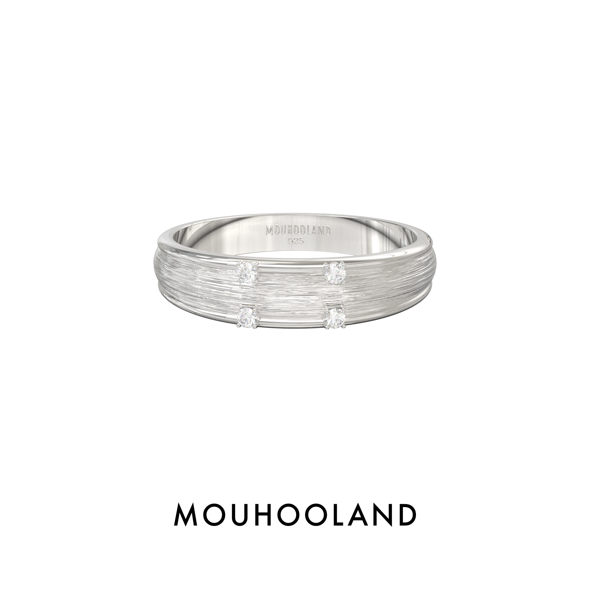 Mouhooland/暮后之地拉丝弧面戒指原创设计感925银手工拉丝食指戒