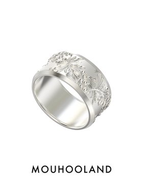 Mouhooland/暮后之地葡萄系列葡萄藤花纹戒指原创设计情侣款指环