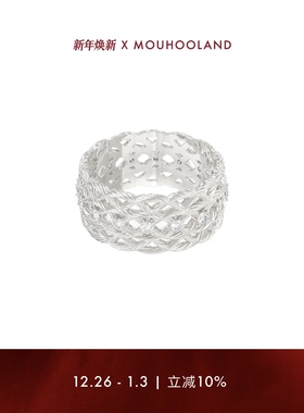 Mouhooland/暮后之地杏花镂空戒指925银指环情侣款食指戒小众设计