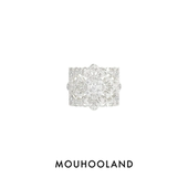 Mouhooland 指环原创 暮后之地蕾丝花纹宽戒小众设计戒指情侣款