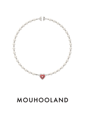 Mouhooland暮后之地守护之心红玉髓项链水晶珍珠颈链原创设计小众