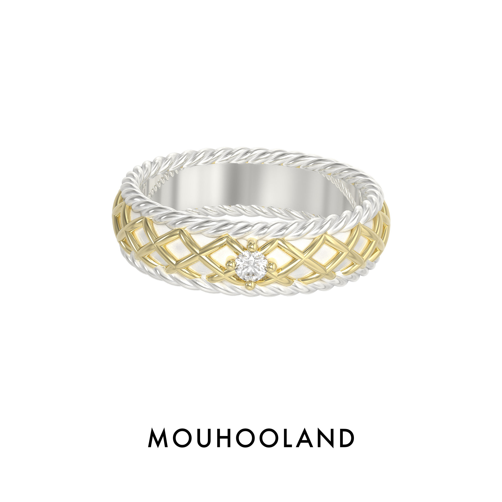 Mouhooland/暮后之地流苏系列华夫宽戒指时尚轻奢指环小众设计图片
