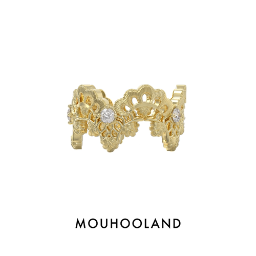 Mouhooland/暮后之地蕾丝系列蕾丝藤蔓戒指原创设计感食指戒指环
