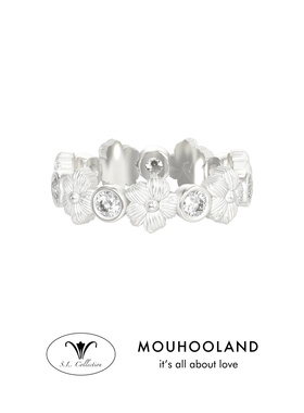 Mouhooland/暮后之地银标限定系列樱花刺绣细戒小众设计尾戒轻奢