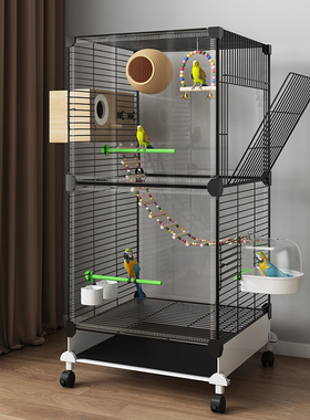 鸟笼鹦鹉笼子家用虎皮玄凤牡丹双层大号豪华别墅独立空间分隔笼子