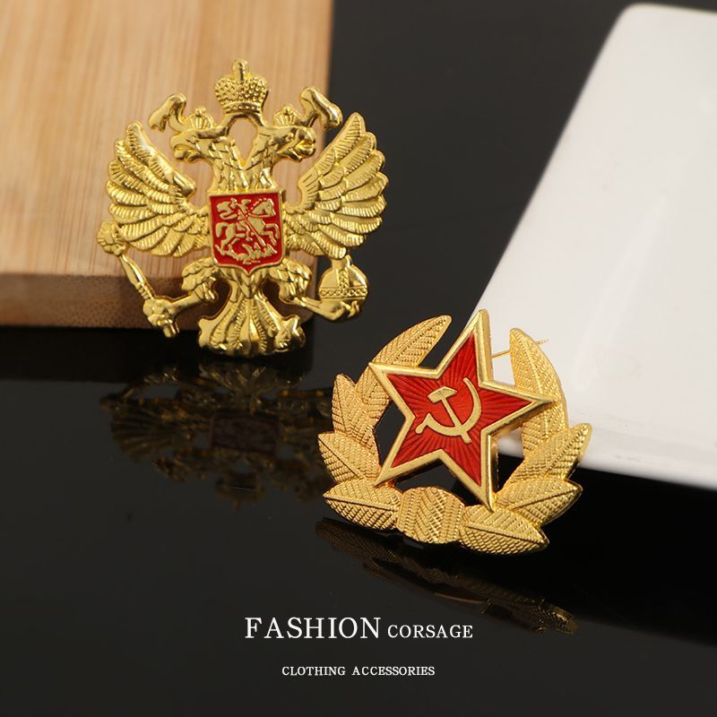苏联红星麦穗大帽徽双头鹰徽章