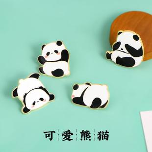 国潮中国风熊猫金属胸针ins文创超萌国宝徽章衣服包包配饰纪念品