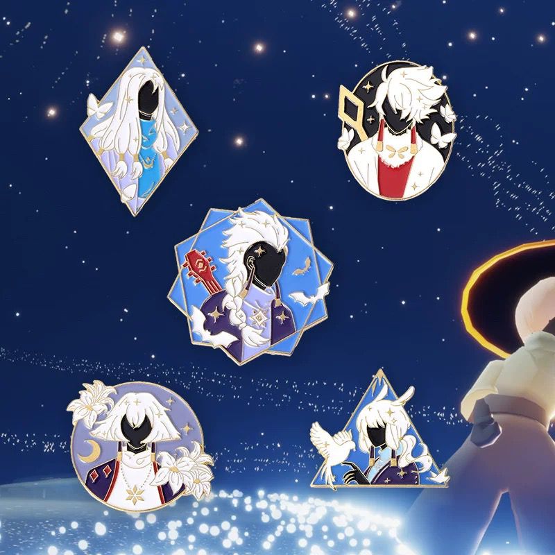 sky光遇周边平菇白鸟金属徽章