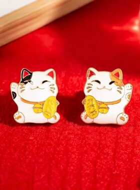 可爱招财猫胸针日系猫咪胸章