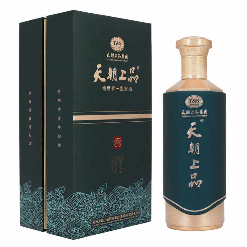 官方直营 天朝上品天蛟酒 绵柔酱香型53°高端白酒单瓶礼盒500ml