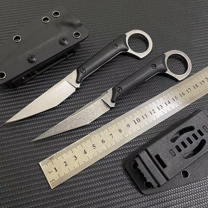 户外高硬度战术直刀露营刀具野营防身刀指环刀锋利刻刀带K鞘腰夹