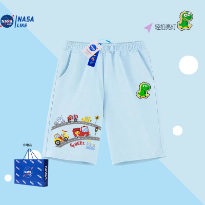 NASA联名男女童公路汽车短裤亮灯南女大童儿童春秋夏季运动裤