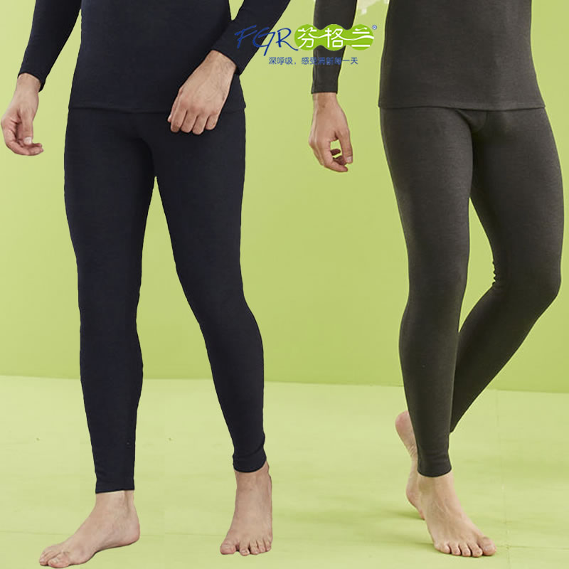 芬格兰加厚蚕丝羊毛保暖裤男磨毛