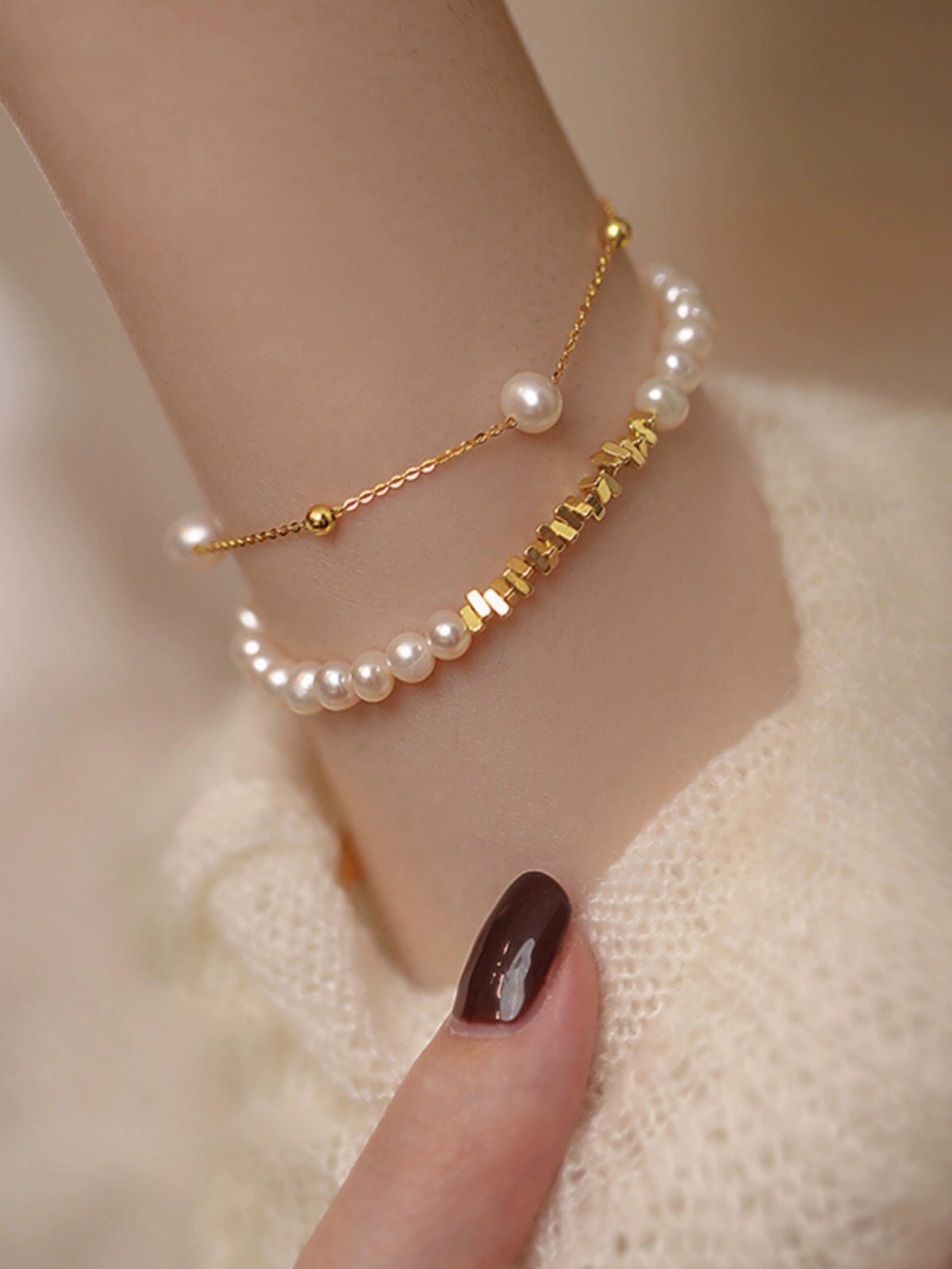 新加坡【frica梵罗柯】珍珠手链女2023年潮轻奢小众设计碎银几兩