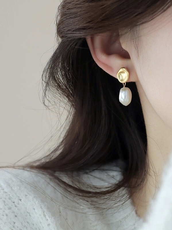 新加坡【frica梵罗柯】珍珠耳环女轻奢小众设计天然珍珠耳夹礼物