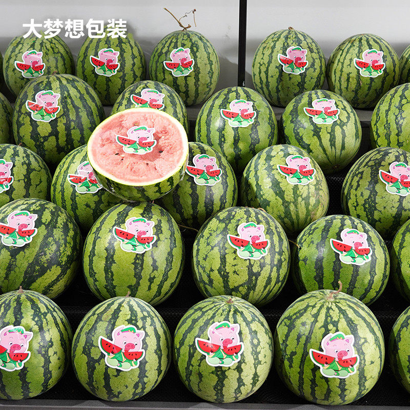 通用水果标签贴纸小猪西瓜logo贴