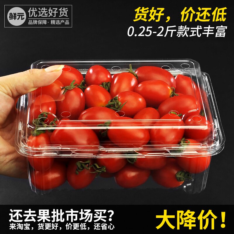 一斤装水果包装盒 一次性水果盒子 草莓盒 透明塑料500克樱桃盒
