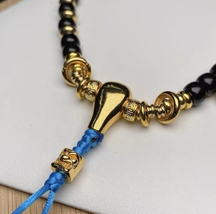 电镀金三通佛头,大孔道,文玩配饰,百香星月佛手金刚猴头核尖三