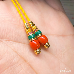 南红玛瑙绿松石弟子珠diy文玩配饰百香星月佛手金刚猴头核尖弟子