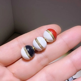 宝可梦精灵球汉堡珠顶珠腰珠,文玩配饰,老琉璃文玩汉堡珠